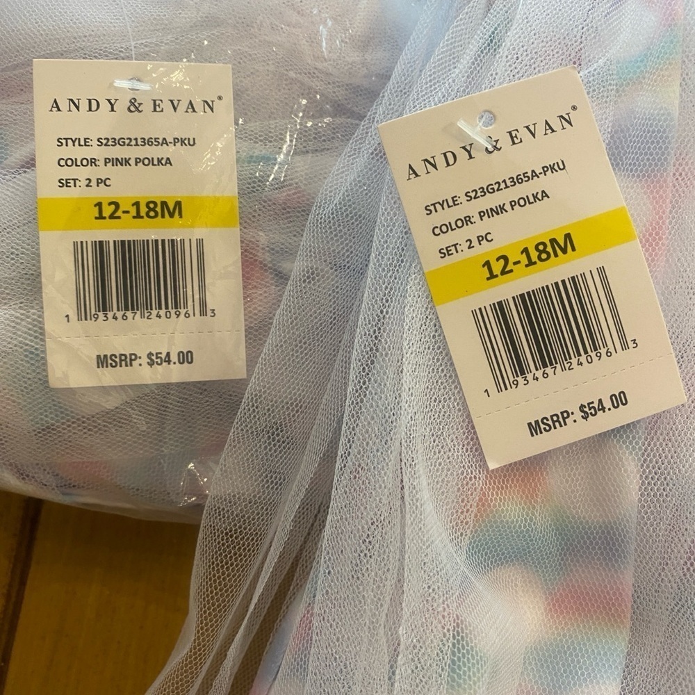 Infant Set Polka Pastel New 12-18 Months Pretty Andy & Evan - Picture 3 of 12